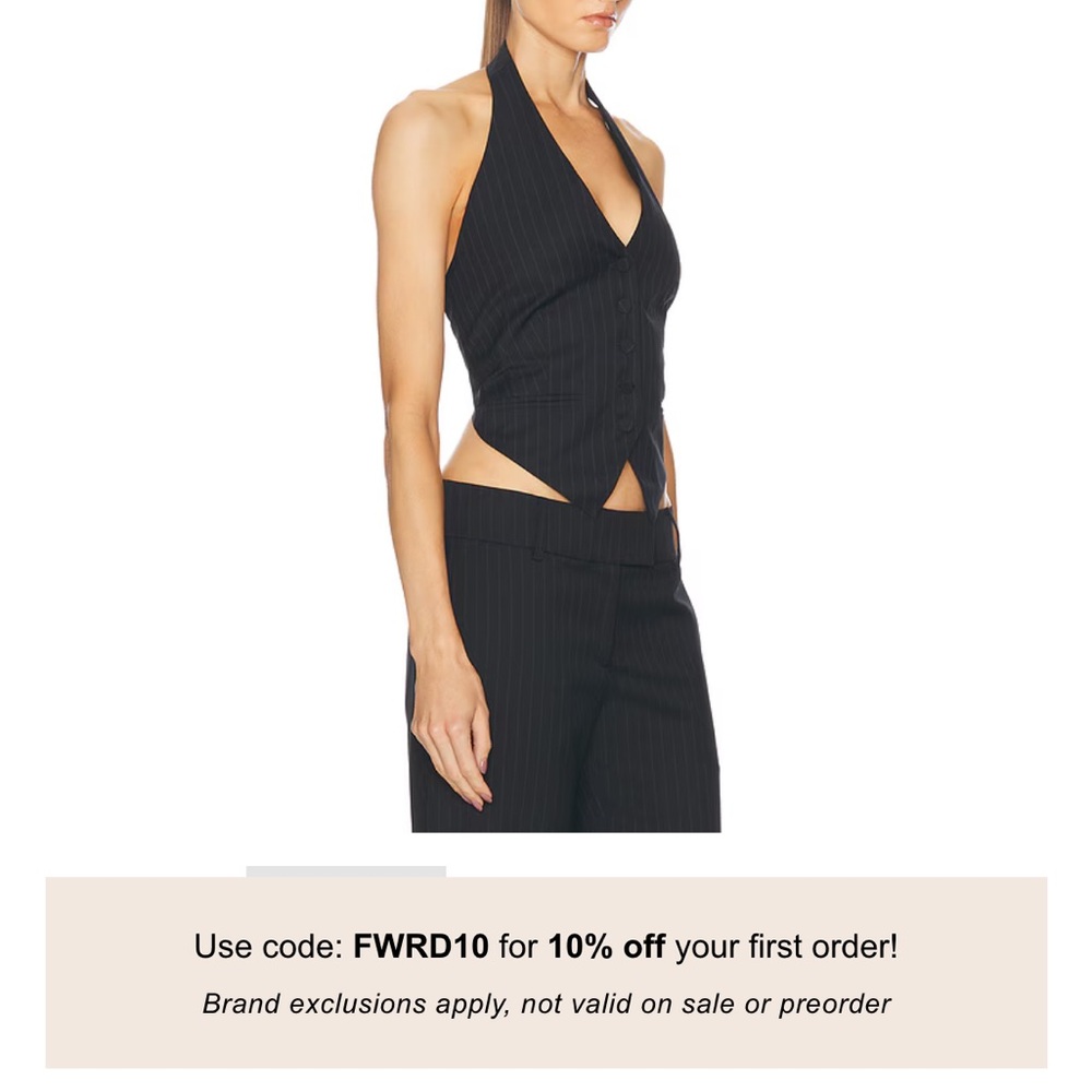 Aya Muse Black Halter Vest Phae Top